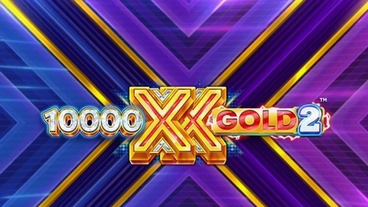 Interface do jogo 10,000 X Gold 2 com destaque para os multiplicadores e prêmios