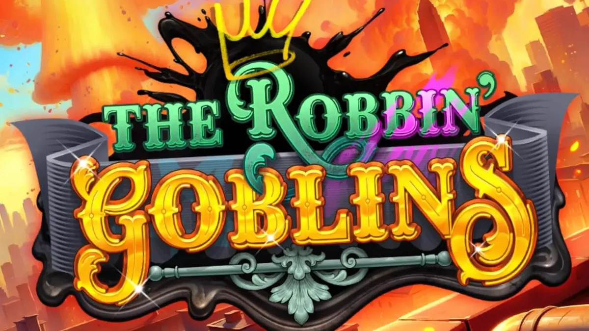 Cena caótica do slot Robbin’ Goblins com goblins e elementos de destruição